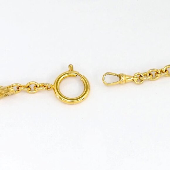 CHANEL Logo Charm Chain Long Necklace 35" Gold Tone Auth - Picture 3 of 7